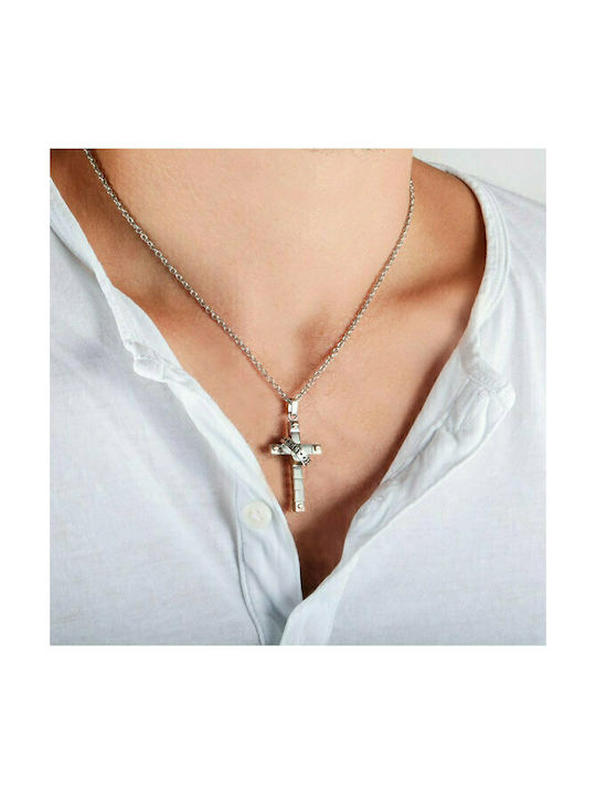 Sector Herren Kreuz aus Stahl mit Kette Spirit