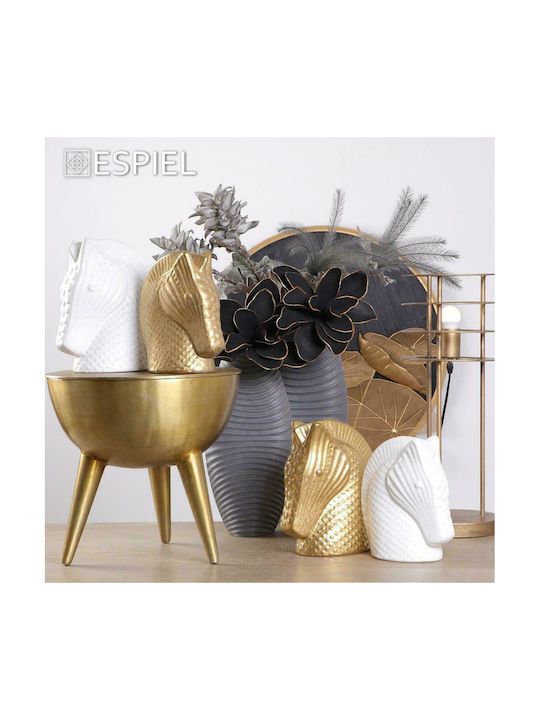 Espiel Decorative Horse made of Ceramic in White 27x13x27cm 1pcs