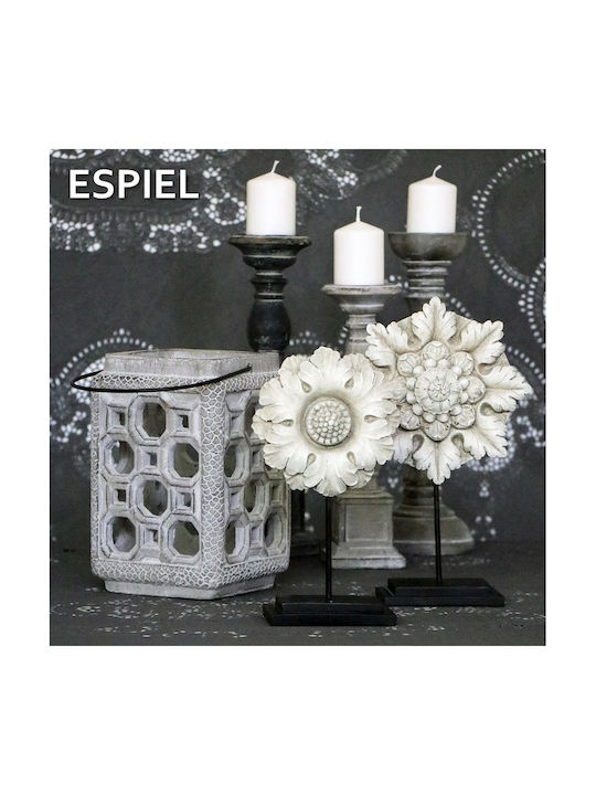 Espiel Tabletop Ceramic Lantern White 17x17x26cm