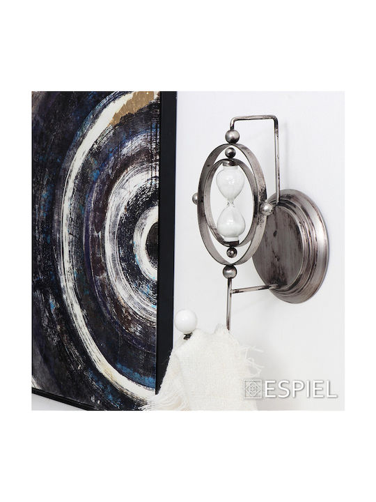 Espiel Wall Hanger Hourglass Metal 3 Hooks Gray 16.2x19.3x34.2cm