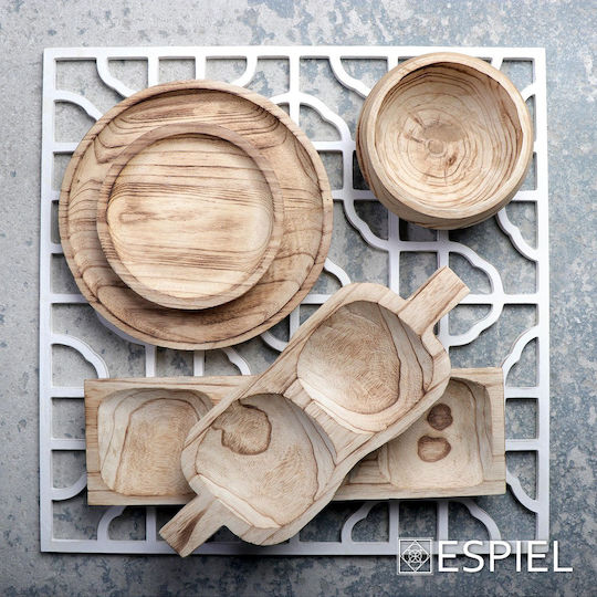 Espiel Holz Rund Serviertablett in Beige Farbe 30x30x2.5cm XYP210 1Stück