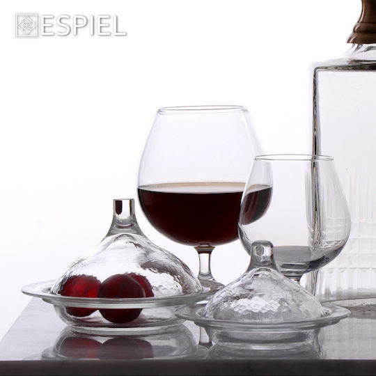 Espiel Candy Kuchenständer Glas mit Deckel Transparent 14x14cm