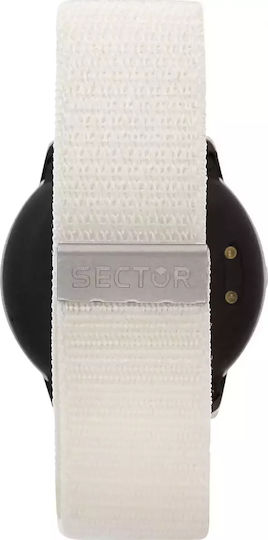 Sector S-01 46mm Smartwatch mit Pulsmesser (White Fabric Strap)