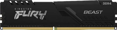 Kingston Fury Beast 16GB DDR4 RAM με 2 Modules (2x8GB) και Ταχύτητα 3600 για Desktop