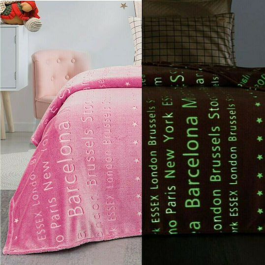 Beauty Home Fleece Fluorescent Pink Kids Blanket 160x220cm 6134KB