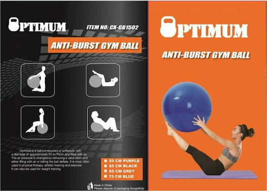 Optimum Balls Pilates 75cm , 1.3kg in Gray Color