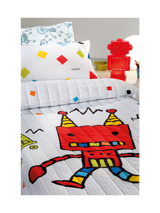 Saint Clair Kids Duvet Single Robot Suede Multicolour 160x220cm