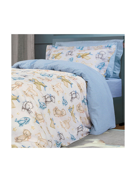 Greenwich Polo Club Essential Junior 8802 Set Kids Duvet Cover Single with Pillowcase Cotton Multicolored 160x240cm