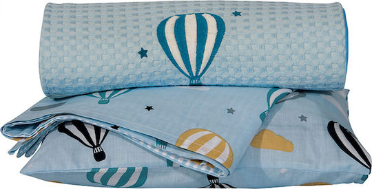 Greenwich Polo Club Blanket Cot 2907 Waffle Light Blue 110x150cm