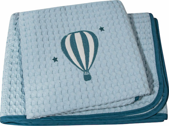 Greenwich Polo Club Blanket Cot 2907 Waffle Light Blue 110x150cm
