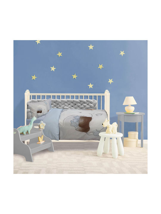 Das Home 6602 Set Baby Bettwäsche Für Krippe Baumwolle Hellblau 125x170cm 3Stück 632111106602