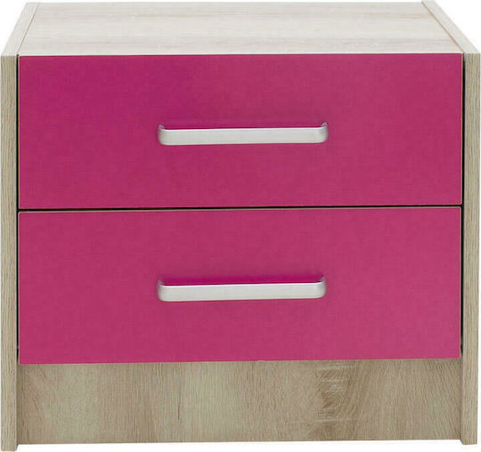Looney Kinder Nachttisch Hölzernes Rosa 47.5x40.5x40.5cm