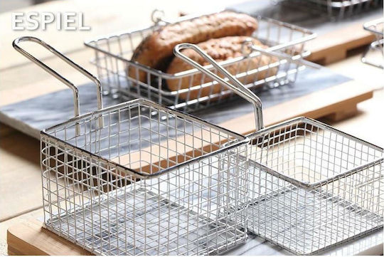 Espiel Deep Fry Basket Serving Basket Metallic with Dimensions 20.5x12x8cm 1pcs