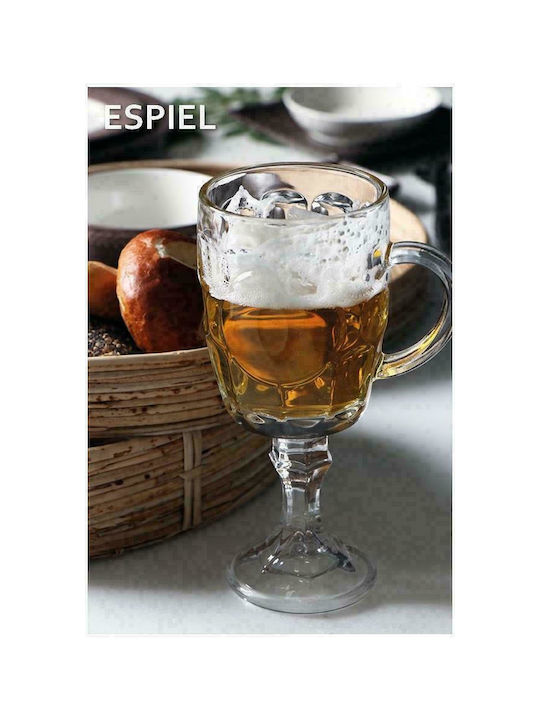Espiel Σετ Ποτήρια Μπύρας από Γυαλί Κολωνάτα 450ml 6τμχ