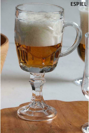 Espiel Set de pahare pentru bere din Sticlă Cu picior 450ml 6buc
