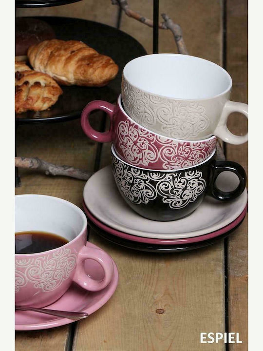 Espiel Vienna Porcelain Espresso Cup Set 90ml Ροζ