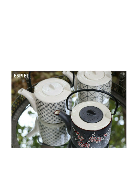 Espiel Τσαγιέρα με Φίλτρο Κεραμική Λευκή 700ml