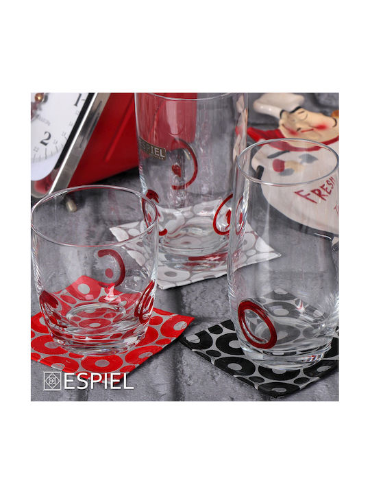 Espiel Coaster Fabric Black - White 10x10cm 24pcs
