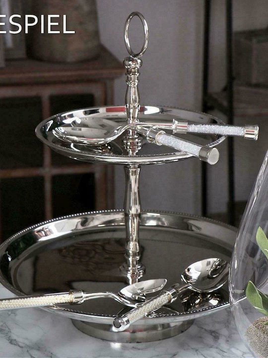 Espiel Inox Εταζέρα 2 Ορόφων Ασημί Ø38xY43cm Espiel Inox Εταζέρα 2 Ορόφων Ασημί Ø38xY43cm