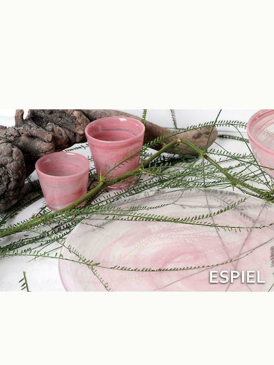 Espiel Atlas Glass Salad Bowl Pink 29x29x14.5cm