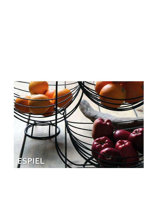 Espiel Obstschale Metallisch Schwarz 30.5x13x34cm