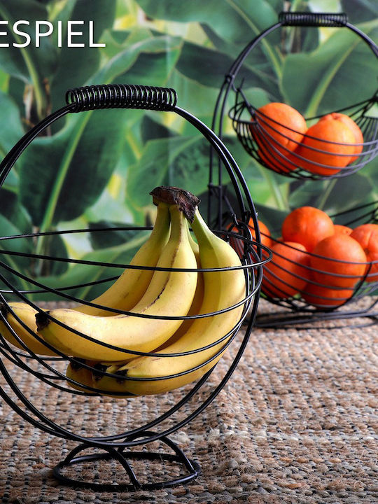 Espiel Obstschale Metallisch Schwarz 30.5x13x34cm