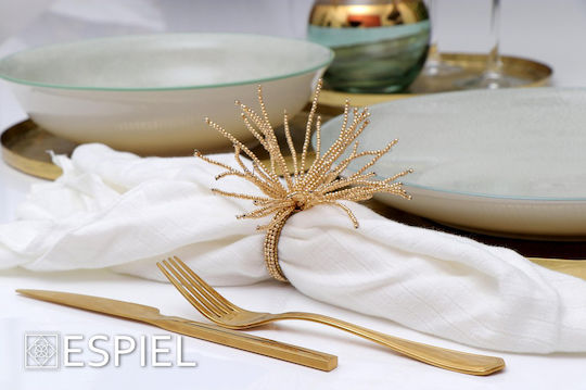 Espiel Napkin Ring Metallic Yellow 6pcs