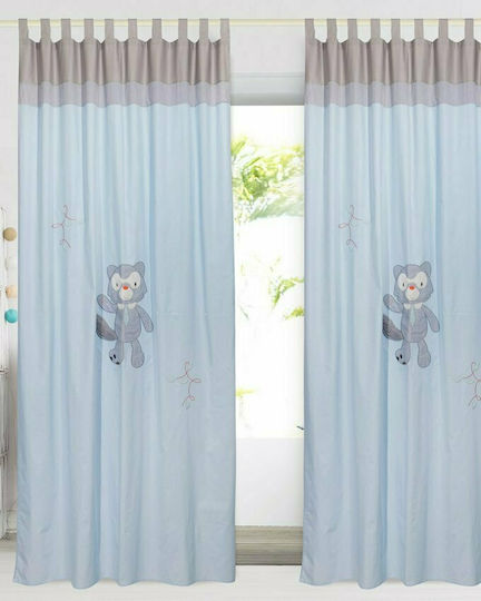 Das Home Παιδική Κουρτίνα 6462 με Τιράντες Γαλάζια 140x260εκ.