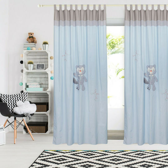 Das Home Παιδική Κουρτίνα 6462 με Τιράντες Γαλάζια 140x260εκ.