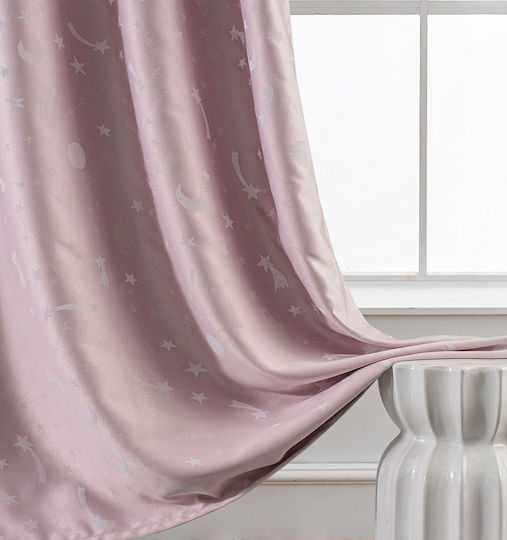 Beauty Home Kids Blackout Fluorescent Curtain With Grommet Tops Pink 140x260cm