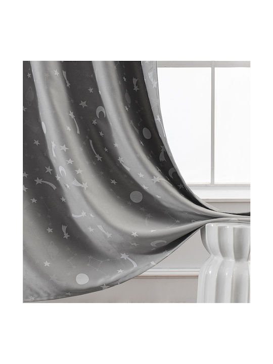 Beauty Home Kids Blackout Fluorescent Curtain With Grommet Tops Gray 140x260cm