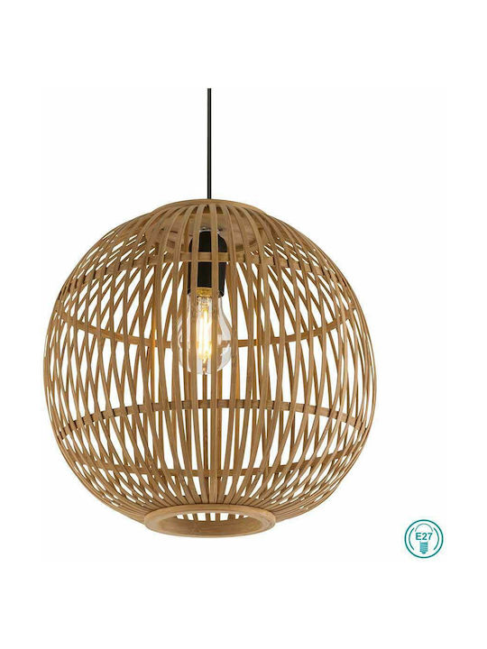 Globo Lighting Hildegard Pendant Light Single-Light Grid for Socket E27 Beige