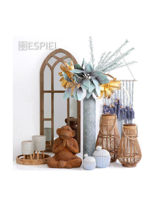Espiel Macrame Hanging Wall Decor Handmade Grey Made of Fabric 40x76cm