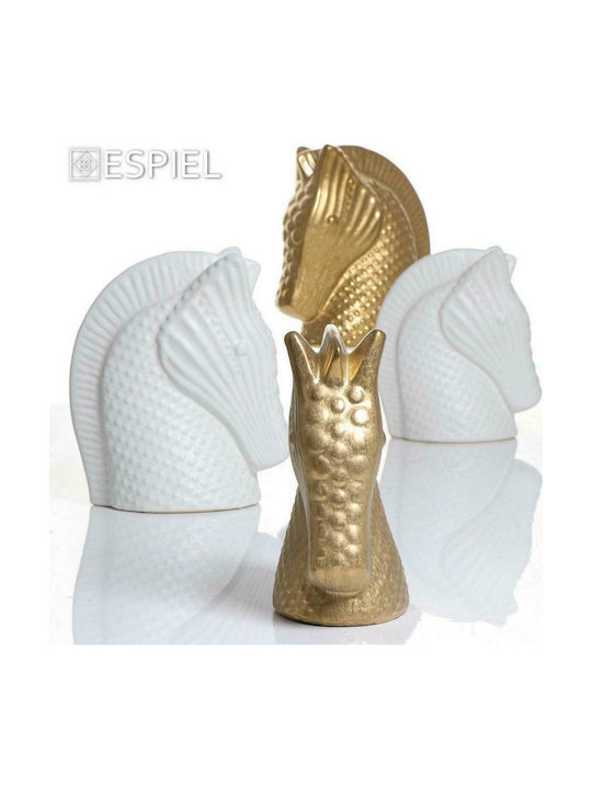 Espiel Decorative Horse made of Ceramic in Gold 21x12x24cm 1pcs