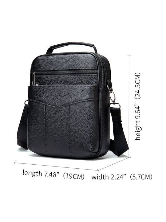 Piele Geantă pentru bărbați De umăr / tip crossbody Neagră