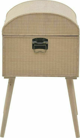 Inart Wooden Decorative Trunk Beige 50x39x66cm
