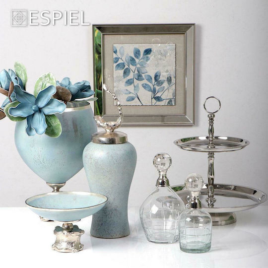 Espiel Round Aluminum Decorative Platter Blue 41x41x20cm