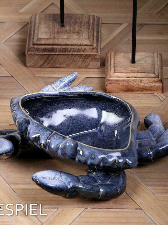 Espiel Ceramic Decorative Platter Crab Blue 25x21x8cm