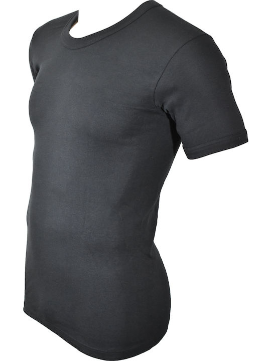 Pournara Men's Short Sleeve Undershirt Black