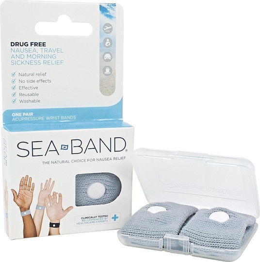 Sea Band Travel & Morning Sickness Гривни За Възрастни Сиви Против Гадене 2 Броя