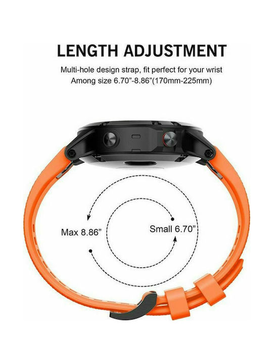 Tech-Protect Λουράκι Σιλικόνης Πορτοκαλί (Fenix 5 / 5 Plus / 6 / 6 Pro / 7 / 7 Pro / 8 / E (47mm))