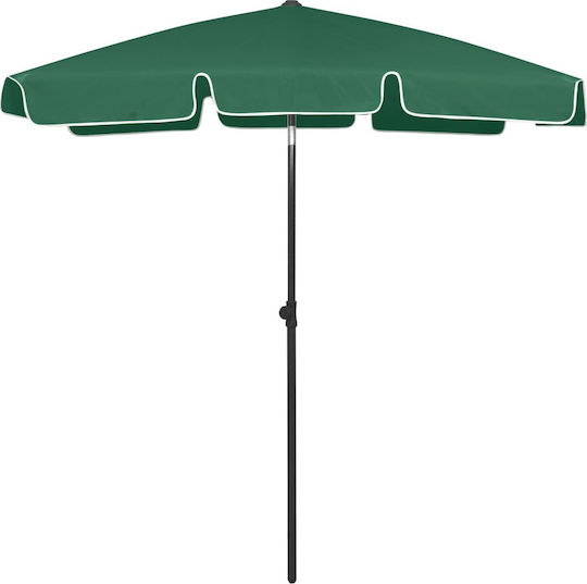 vidaXL Folding Beach Umbrella Diameter 1.8m with UV Protection Green