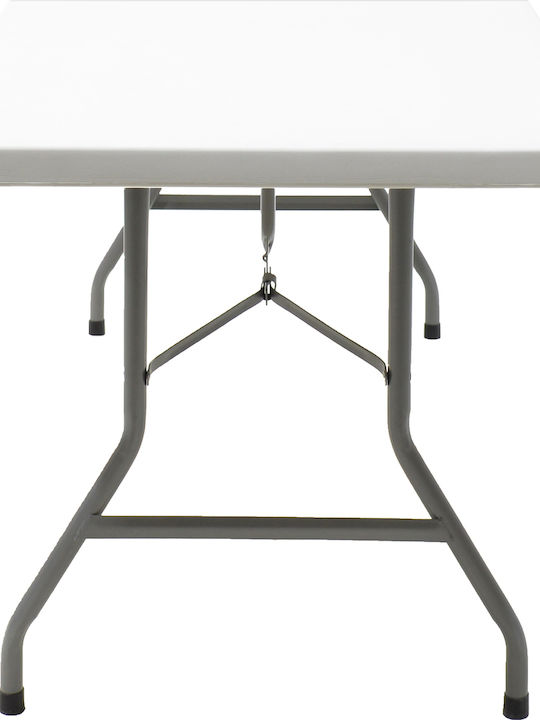 Plastic Masa Catering pentru spații exterioare Pliabil cu schelet metalic Rodeo Alb 183x76x74buc