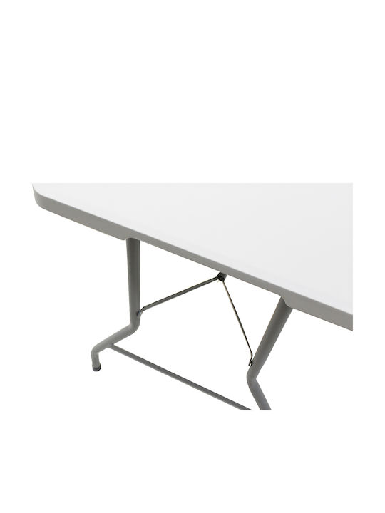 Plastic Masa Catering pentru spații exterioare Pliabil cu schelet metalic Rodeo Alb 183x76x74buc