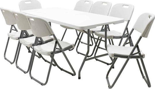 Tisch Zusammenklappbar Rodeo White 183x76x74cm
