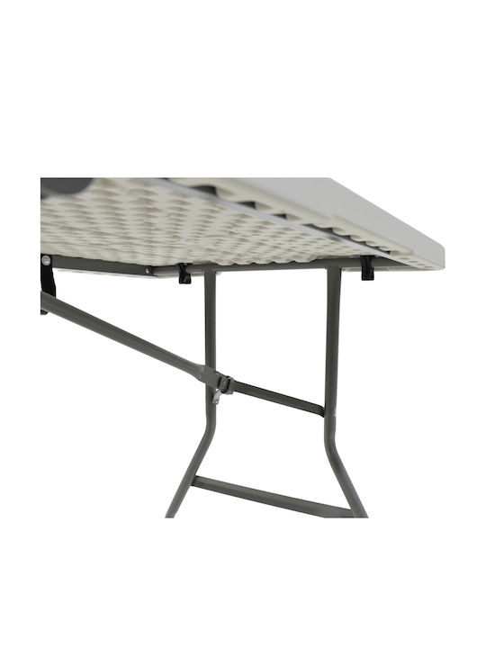 Plastic Masa Catering pentru spații exterioare Pliabil cu schelet metalic Rodeo Alb 183x76x74buc