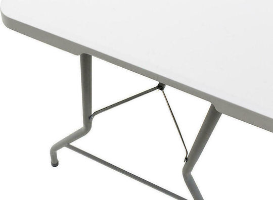 Plastic Masa Catering pentru spații exterioare Pliabil cu schelet metalic Rodeo Alb 152x70x74buc
