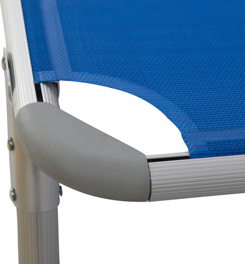 HomeMarkt Foldable Aluminum Beach Sunbed Blue with Pillow 188x58x28cm