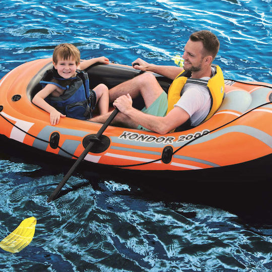 Bestway Kondor 2000 Kids Inflatable Boat Orange with 2 Oars and Pump 188x98cm