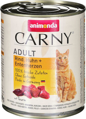 Animonda Carny Adult Wet Food for Adult Cats In Can with Beef / Chicken / Duck Πατέ 1pc 800gr